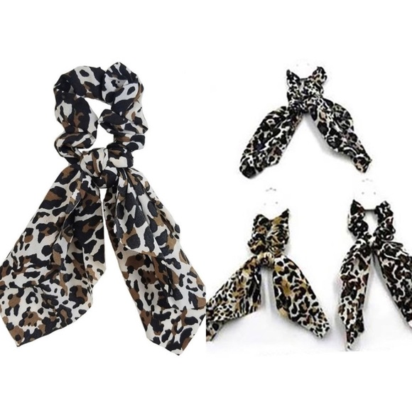 Amy Rey Accessories - Leopard Animal Cheetah Print Hair Tie Ribbon
